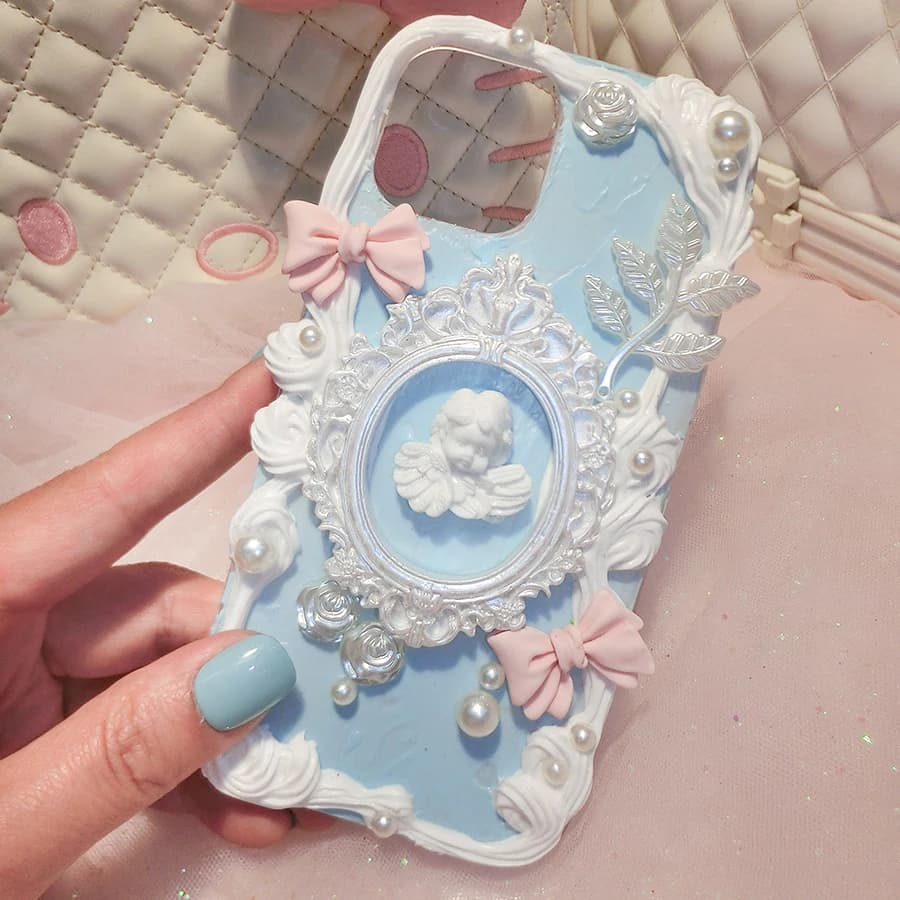 Handmade Customized Case For Samsung S24 Plus DIY Phone Cover Galaxy S24 ultra Bowknot Agnel Photo Frame S23 S22 cream Girl gift