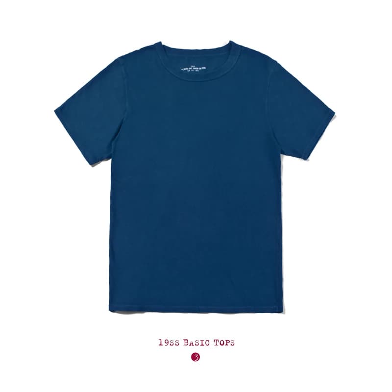 BADBOWL High Quality Cotton Indigo T-shirt Handmade Plant Dyeing Men's T-shirt Short Sleeve Round Neck Japanese Retro Style Tops
