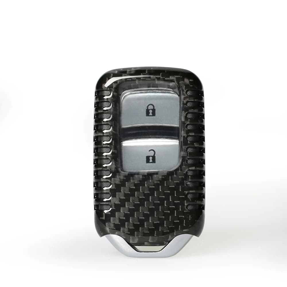 Auto Remote Smart Key Fob Cover Case For Honda Civic Accord 9TH 2015-2019 Black/Red Car Real Carbon Fiber Shell Trim