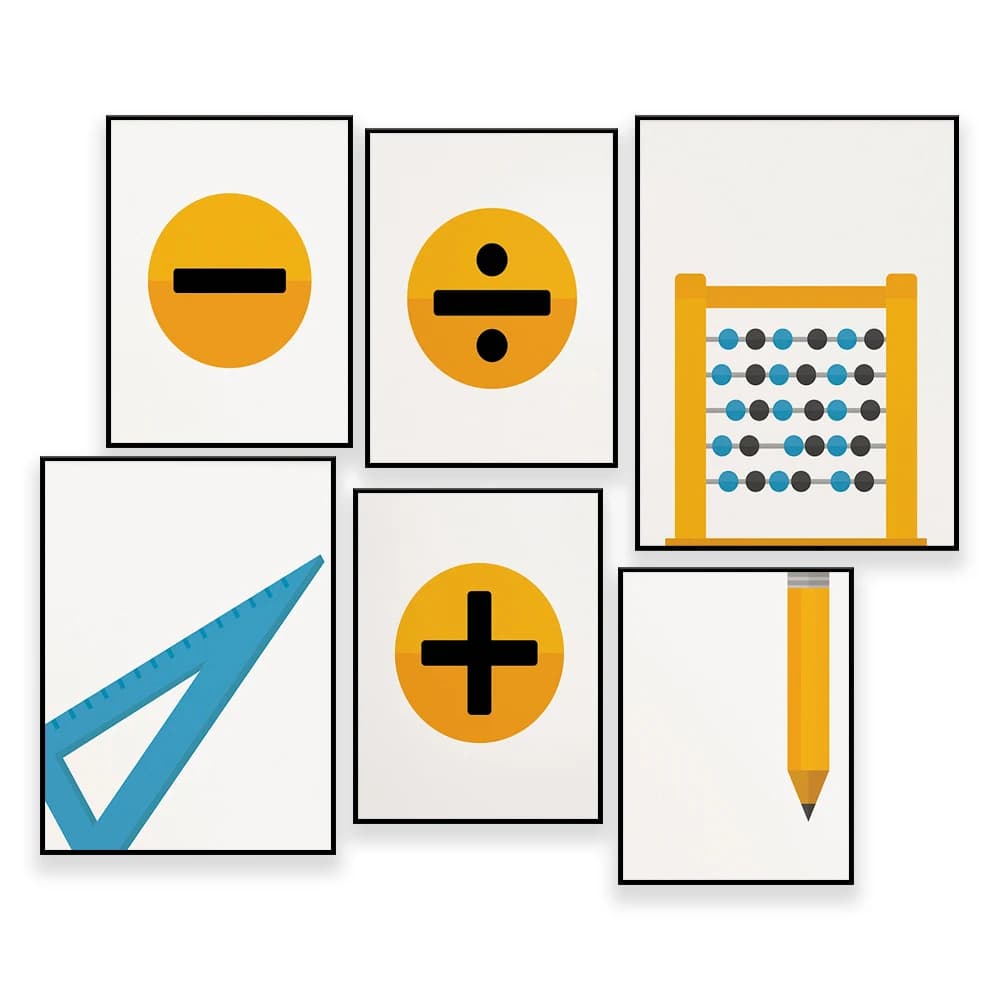 Math Gallery Wall - elementary school, middle school, calculator, ruler, math lover, math class, mathlete, math club