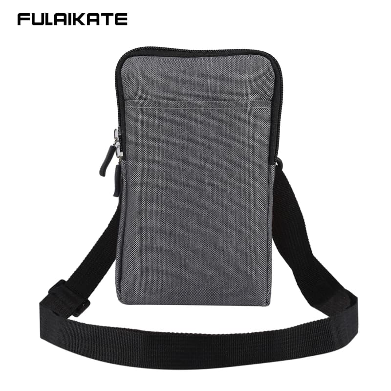 FULAIKATE Denim Bag for Samsung Galaxy S24 Ultra Phone Men Shoulder Pouch for Power Bank Earphone Waist Holster with Card Pocket