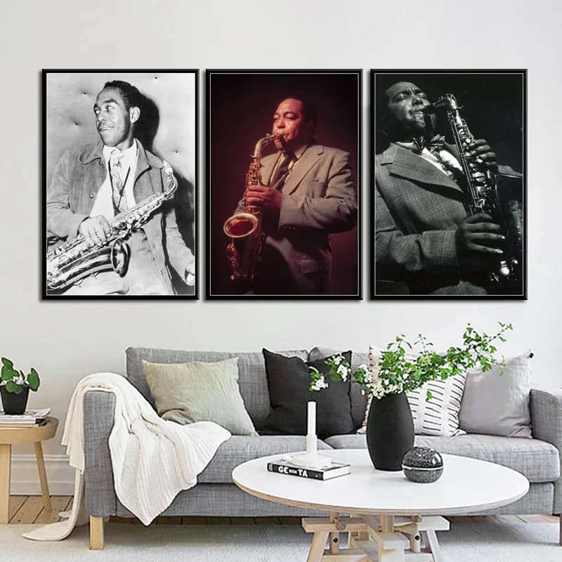 Charlie Parker Jazz Saxophone Greatest Musician Art Canvas Painting Poster Wall Home Decor