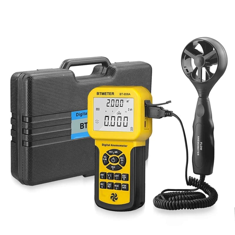 BT-856A Digital Anemometer, CFM Measures Wind Speed Air Flow, Wind Temp For HVAC Air Flow Velocity Meter, With Backlight & USB