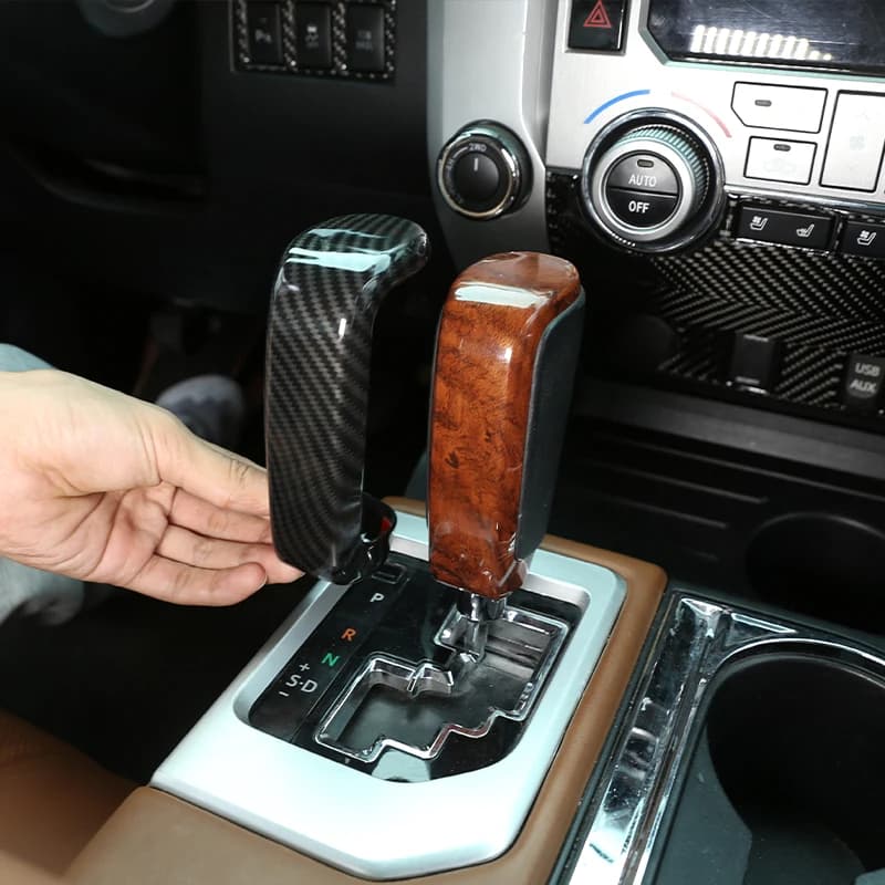 For Toyota Tundra/Sequoia 2007-2021 ABS Carbon Fiber Color Car Gear Shift Knob Head Cover Trim Sticker Interior Accessories