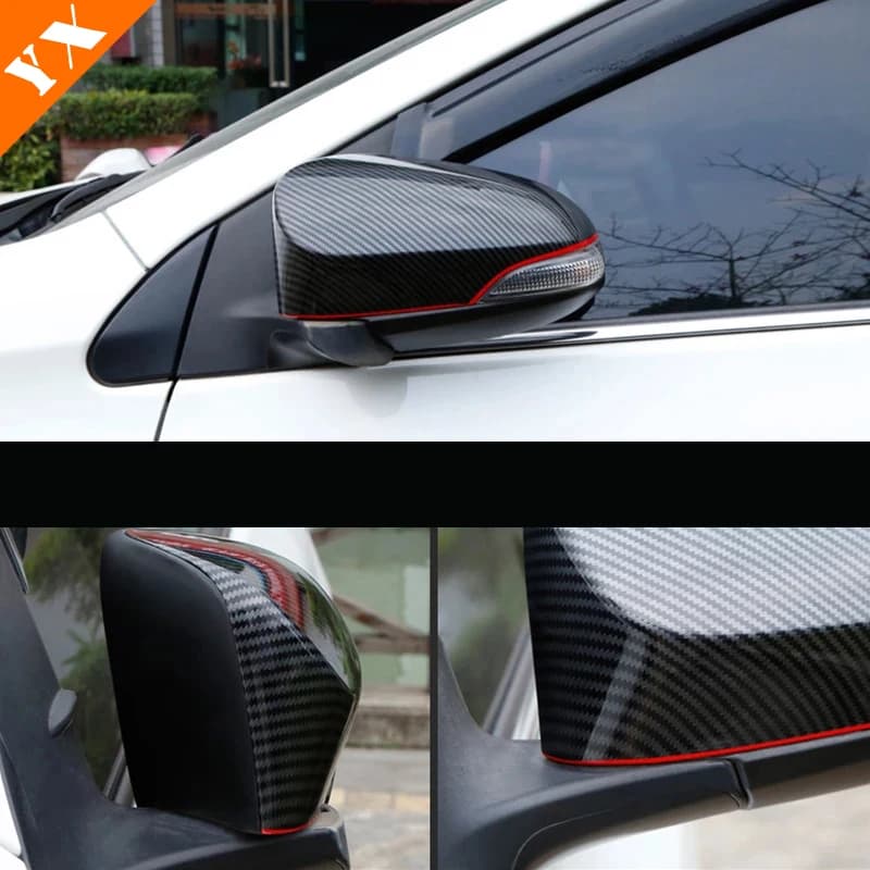 ABS Carbon/Chrome For Toyota Venza Auris 2013 2014 2015 2016 2017 Car Side Door rearview turning mirror cover trim styling 2pcs