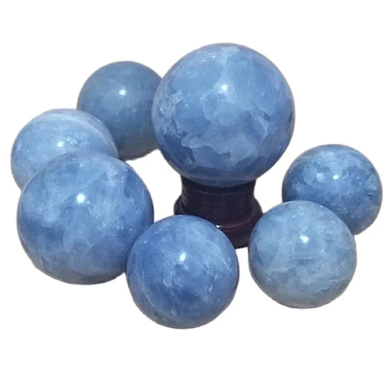Natural Celestine Crystal Ball Stone Sphere Divination Energy Gemstoney Home Room Decorated Blue Calcite Healing Crystals