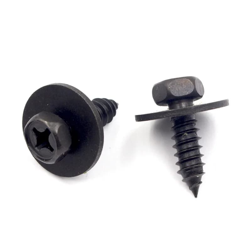 10Pcs Car Body Fender Screw Metal Self Tapping Screw Rivet Fastener Bolt Black
