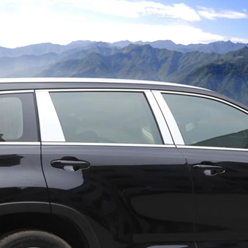 for Toyota Highlander Kluger accessories 2014-2018 Stainless Chrome Car Window trims Side window Pillar Cover Trim 6pcs