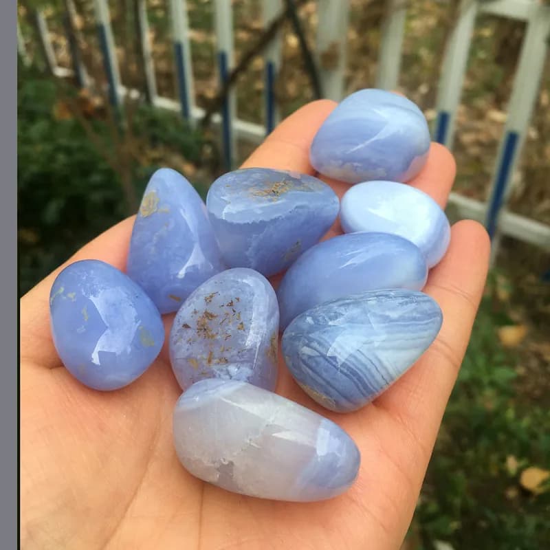 100g Natural Crystals Blue Lace Agate Tumbled Stones Quartz Gravel Reiki Gemstone For Aquarium Decoration