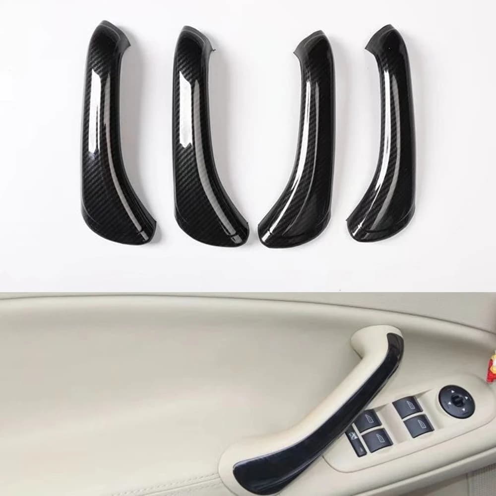 Carbon Fiber ABS Car Door Handle Decoration Strips Trim Styling For Ford Mondeo 2010 Interior Auto Molding Accessories 4pcs
