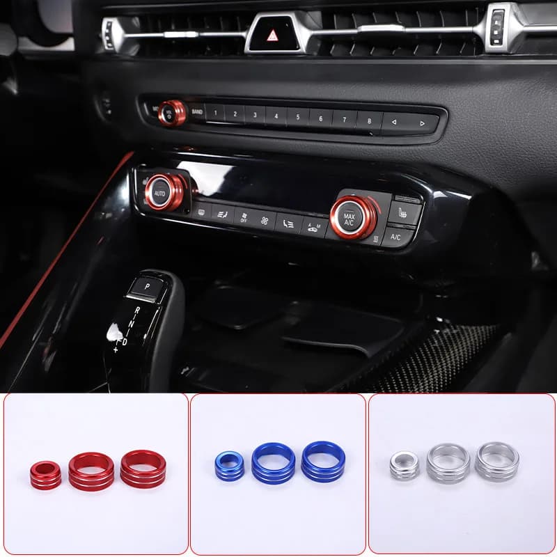 For Toyota GR Supra A90 2019-2022 Aluminum Alloy Car Interior Air Conditioning Volume Adjustment Knob Cover Trim Car Accessories