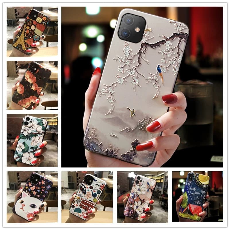 3D Relief Phone Case For Huawei Honor 50 / Nova 8i case Floral Silicon Cover for Honor 50 Pro / Honor50 Lite Case Fashion Cases