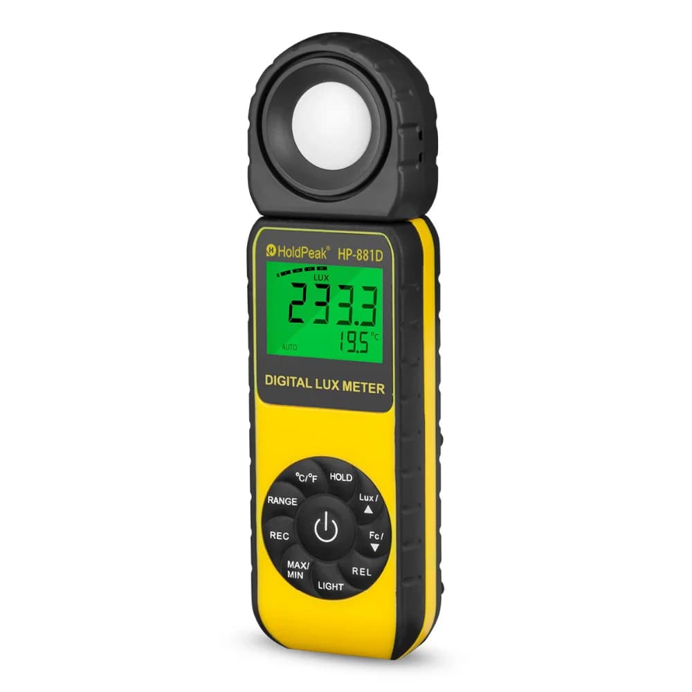 HoldPeak HP-881D New Digital LUX Meter 4000,000 LUX/FC Selection High Precision Digital Luxmeter Handheld Type Illuminometer