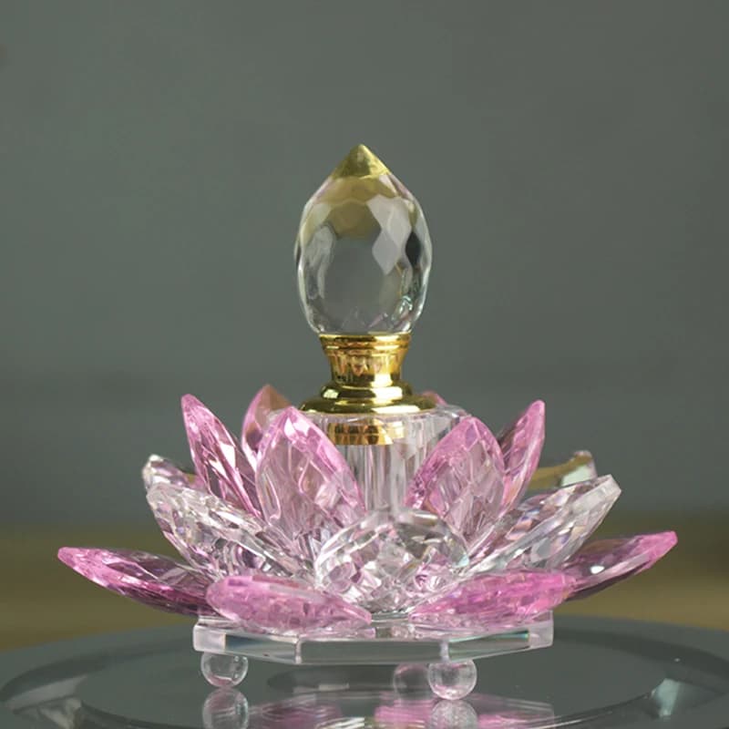 5ML Refillable Crystal Glass Lotus Flower Perfume Bottle Arttar Oil Scent Empty Glass Bottle Fragrance Container Gift Home Decor