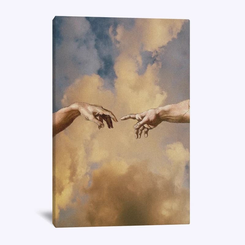 Creation of adam hands Famous Painting wall Art Canvas for Living room home bedroom study dorm decoration prints
