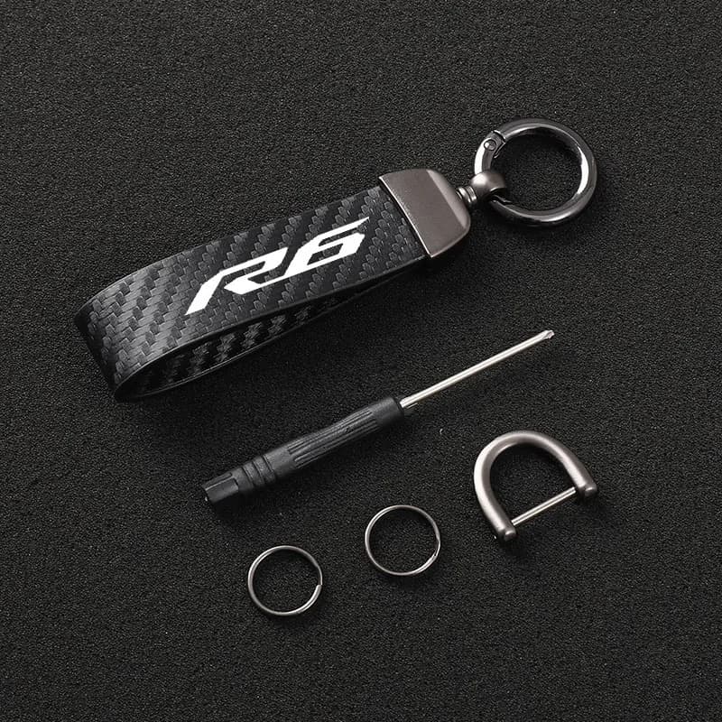 High-Grade Leather Motorcycle keychain Horseshoe Buckle Jewelry for yamaha YZF R6 2016 2017 2018 2019 2020 YZFR6 YZF-R6
