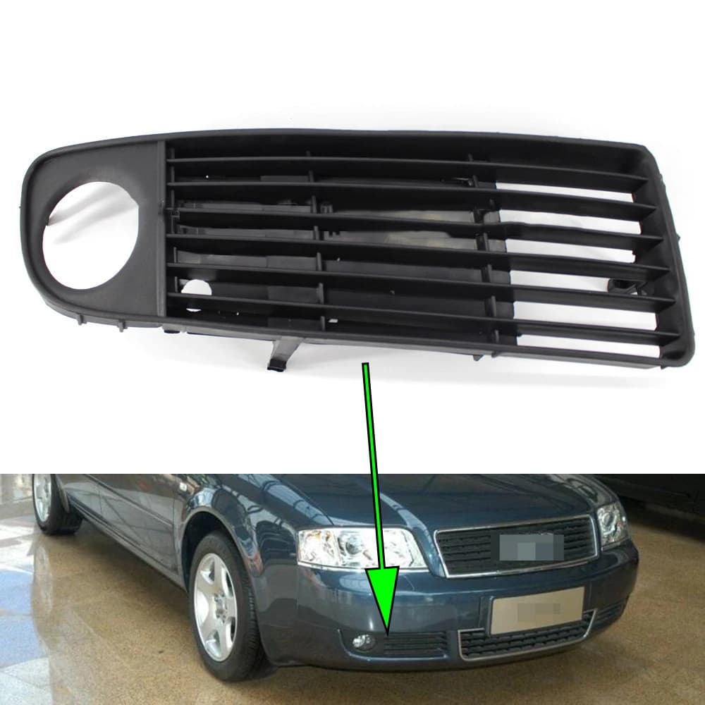 For Audi A6 C5 Avant Quattro 1998 1999 2000-2002 Fog Lamp Cover Car Front Bumper Lower Grille Fog Light Cover Auto Lamp Hoods