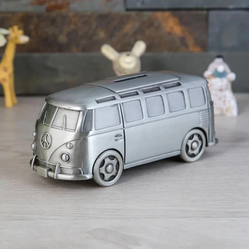 Creatively Beautiful Van Piggy Bank Classic Bus Car Coin Bank Children's Birthday Holiday Gifts Home Decoration