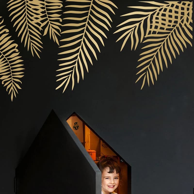 6Pcs Large Tropical Palm Leaf Wall Sticker Decal Playroom Baby Nursery Monstera Palm Leafs Gift  Home Decor
