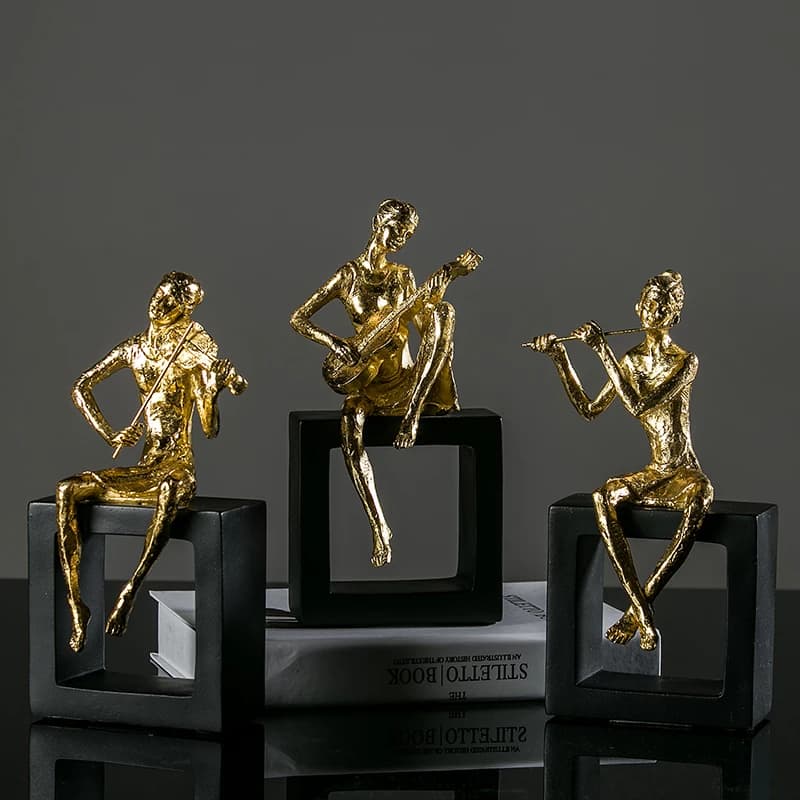Modern Office Ornaments for Sitting Room, Resin Crafts, Light Luxury Figurines and Miniatures, Creative Home Decor Accessories