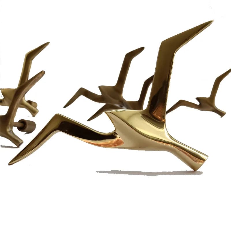 Luxury Pure Copper Sea Mew Bird Seagull pigeon Hanging Wall Decoration Retro Industrial Style Living Room Sea Gull Creative Gift