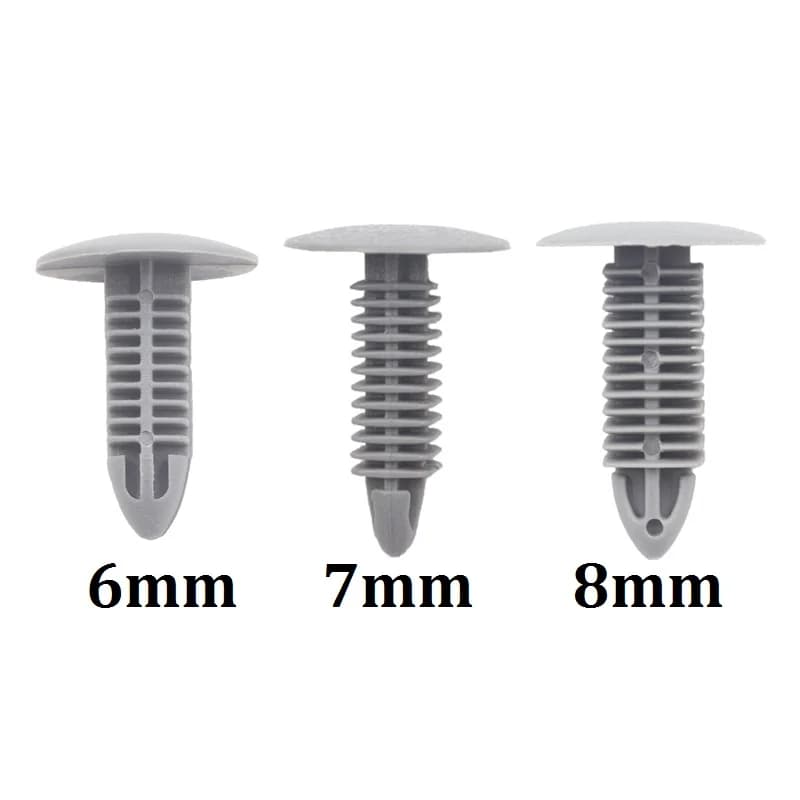 30Pcs 6mm 7mm 8mm Gray Plastic Rivets Car Body Fasteners New For Car Auto Bumper Fender