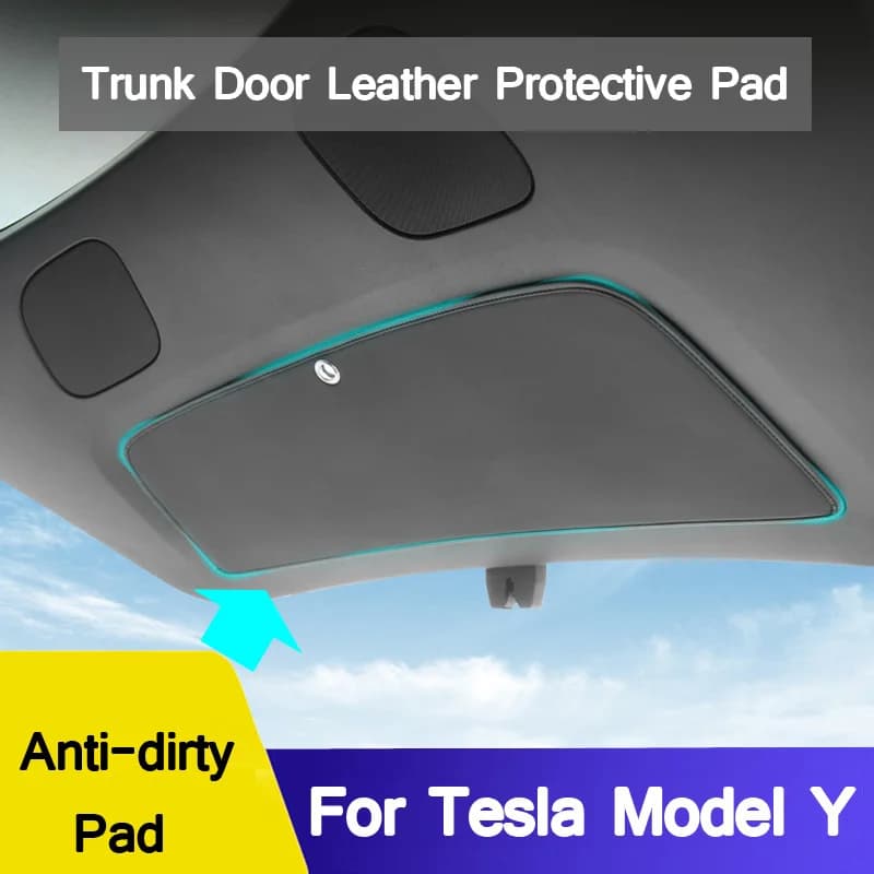 For Tesla Model 3 Highland Trunk Tailgate Guard Pad Leather Model Y Rear Door Sticker Anti-dirty Protective Mat Car Accessories