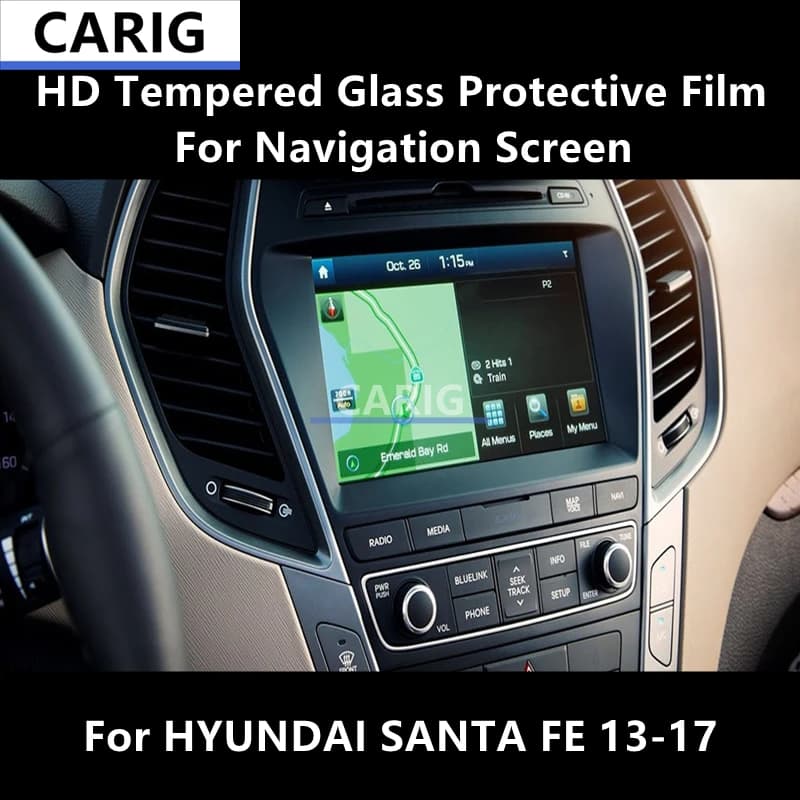 For HYUNDAI SANTA FE 13-17 Navigation Screen HD Tempered Glass Protective Film Anti-scratch Repair Film Accessorie Refit