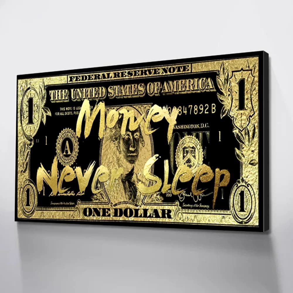 Canvas Paintings Modular Pictures HD Prints 1 Panel Dollar Money Poster Gold Home Decorative Vintage Wall Artwork Living Room