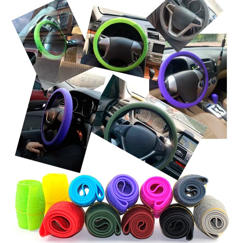 Universal Multi Colors Auto Silicone Steering Wheel Glove Cover Soft Car Steering Wheel Protection Cover Automobiles Accessories