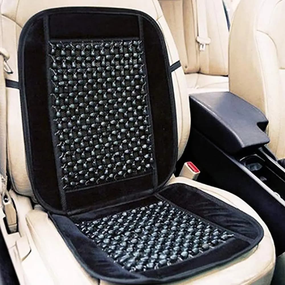 Car Seat Protector Luxury Wooden Beaded Plush Velvet Seat Cover Premium Quality Ultra Comfortable Massage Cool Car Seat Cover