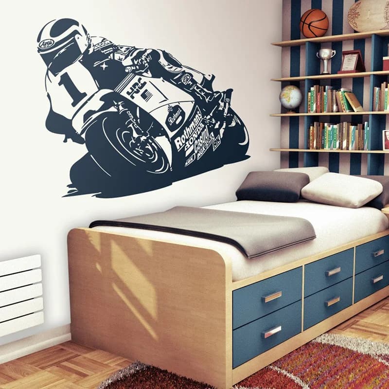 Large Motorcycle Motorbike Wall Sticker Boy Room Kids Room Racing Motor  Wall Decal Bedroom Playroom Vinyl Decor