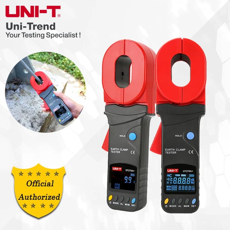 UNI-T UT276A+/278A+ Clamp Earth Ground Tester; Building lightning protection ground loop resistance measuring instrument