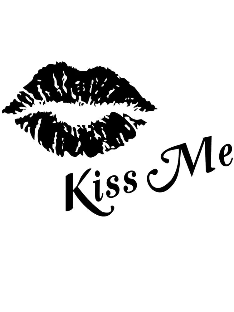 LIP KISS ME WALL ART QUOTE STICKER BEDROOM LOUNGE LOVE WALL STICKERS HOME DECOR 38X57CM
