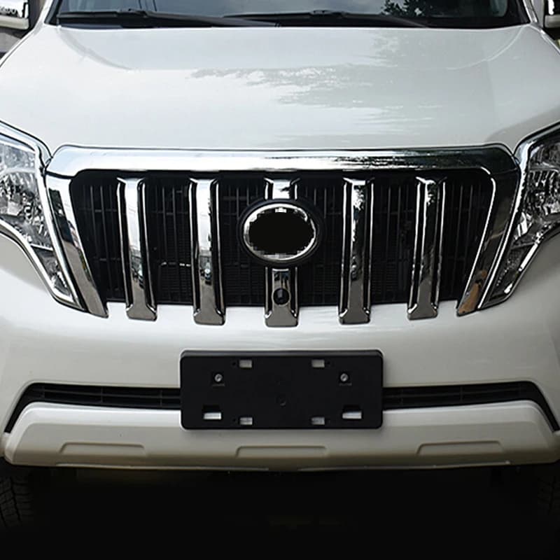 For Toyota Prado FJ150 FJ 150 accessorie 2014-2017 ABS Chrome Front Camera Grille Grill Molding Around Camera Cover Trim Styling