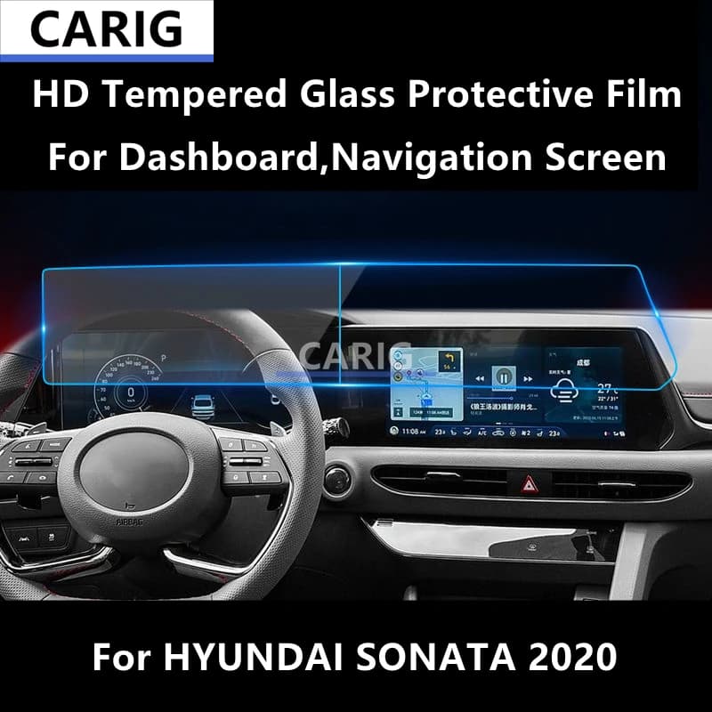 For HYUNDAI SONATA 2020 Dashboard,Navigation Screen HD Tempered Glass Protective Film Anti-scratch Repair Film Accessorie Refit