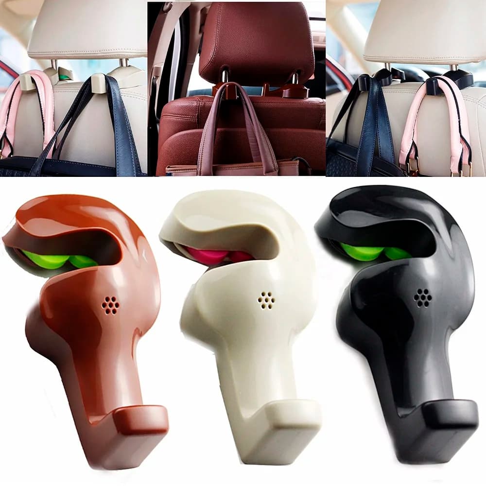 Car headrest hangers for clothes and bags (2 pcs/set)