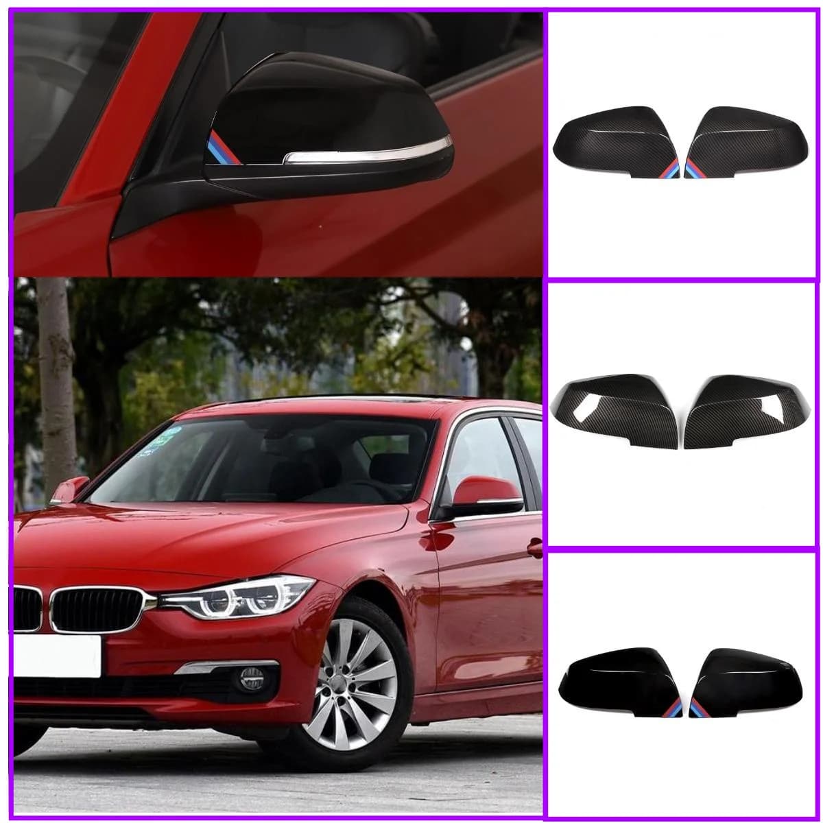 ABS Carbon Fiber Side Rearview Mirror Cap Cover Trim For BMW 3 4 Series GT F30 F31 F32 F33 F34 F36 2013-2019 ST Car Accessories