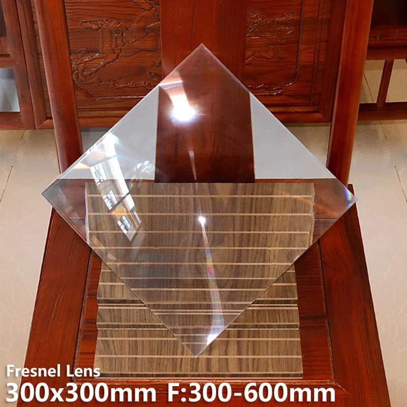 Fresnel lens  300x300mm F300mm 16.7"  3 focal lengths  Solar energy Stage lights  diy Projector Spotlight 3X magnification