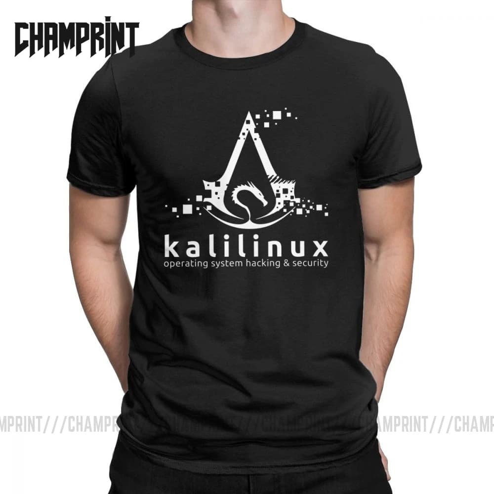 Kali Linux Operating System Hacking And Security T Shirt Men's 100% Cotton T-Shirt Backtrack Ubuntu Mint Tees Clothes Plus Size