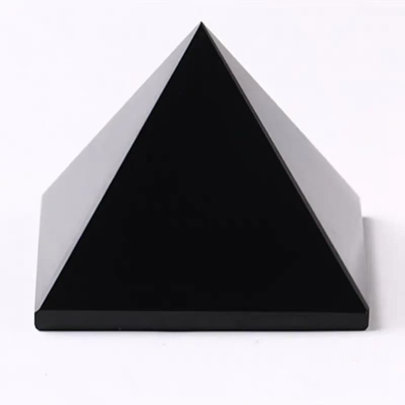 80mm Natural Obsidian Pyramid Black stone crystal Home Decoration Feng Shui Real Obsidiana Energy Chakra Healing crystals Decor