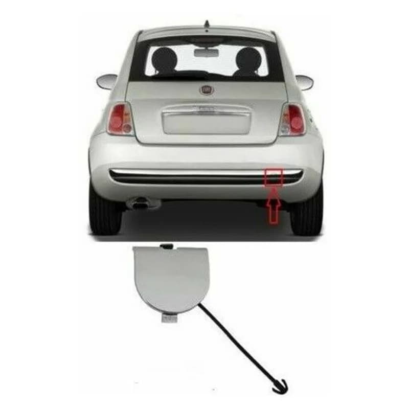 1PCS Rear Bumper Towing Eye Cover For Fiat 500 2007-2012 Full Chrome 735455393 New Auto Accessories