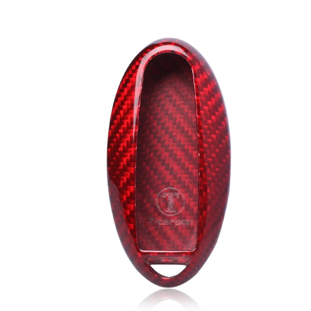 For Nissan GT-R GTR R35 Infiniti Q50 Q70 Q60 Auto Smart Remote Key Fob Case Shell Cover Real Carbon Fiber Red Black Cap Housing