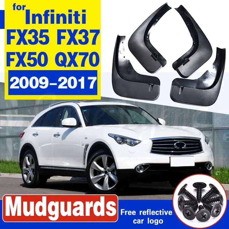 Mudflaps For Infiniti FX35 FX37 FX50 QX70 2009 - 2017 Mud Flaps Splash Guards Mudguards Front Rear 2011 2012 2013 2014 2015 2016