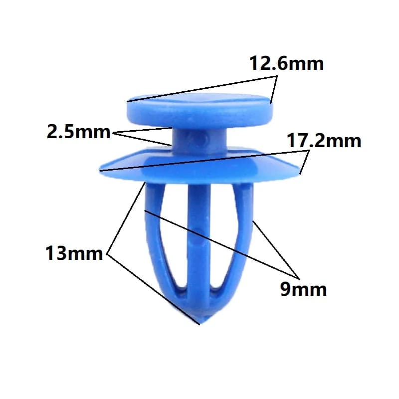 Car Door Panel Bumper Retainer, Fixed Clips, 9mm, Blue Auto, Interior, Card Moulding Clamps, 30Pcs