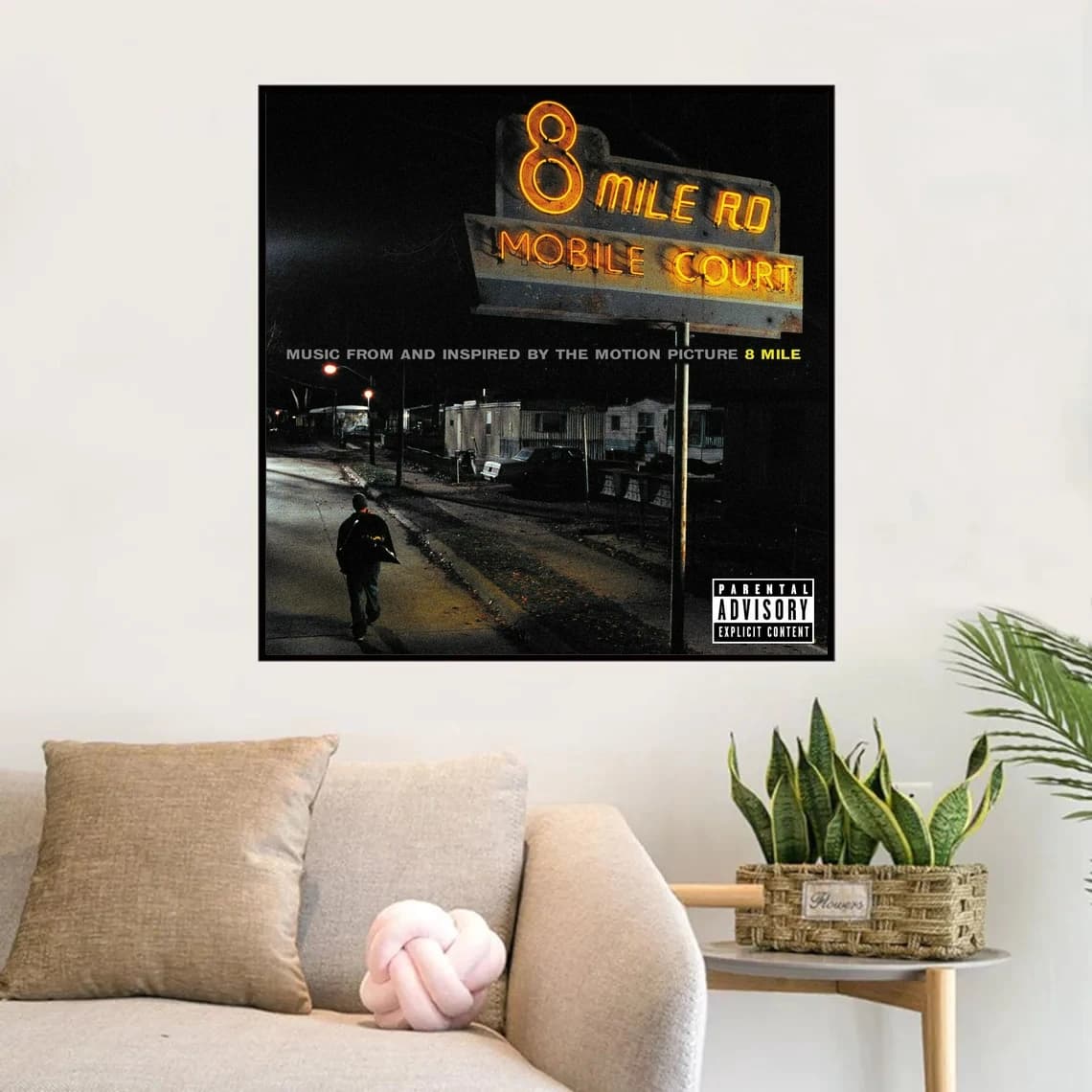Eminem 8 Mile Rd Rapper Music Album Cover Poster Prints Art Canvas Painting Wall Living Room Home Decor (No Frame)