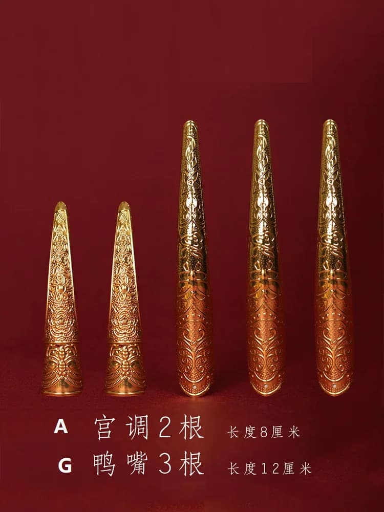 Chinese Golden Long Nails Customized Decoration Props Ancient Costume Indian Peacock Dancing
