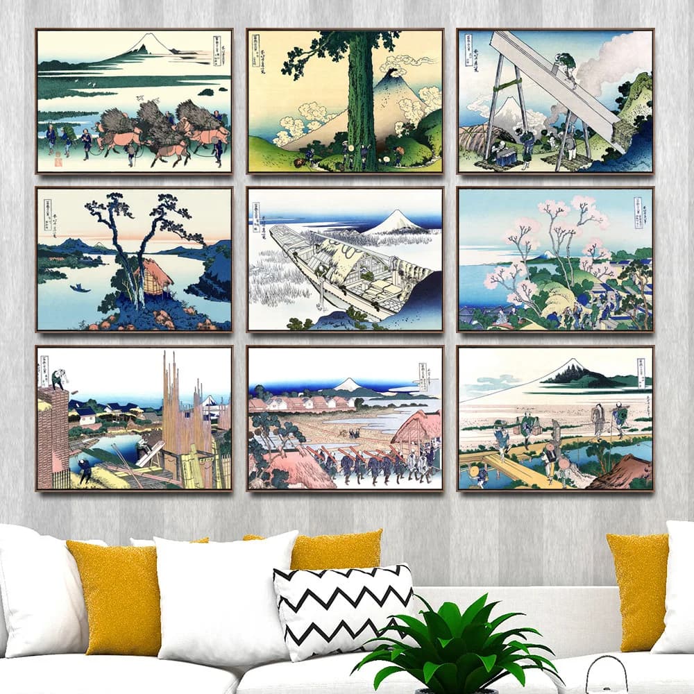 HD Printed Pictures Wall Art Canvas Home Decor Japanese Katsushika Hokusai Painting Nordic Modern Modular Poster For Living Room