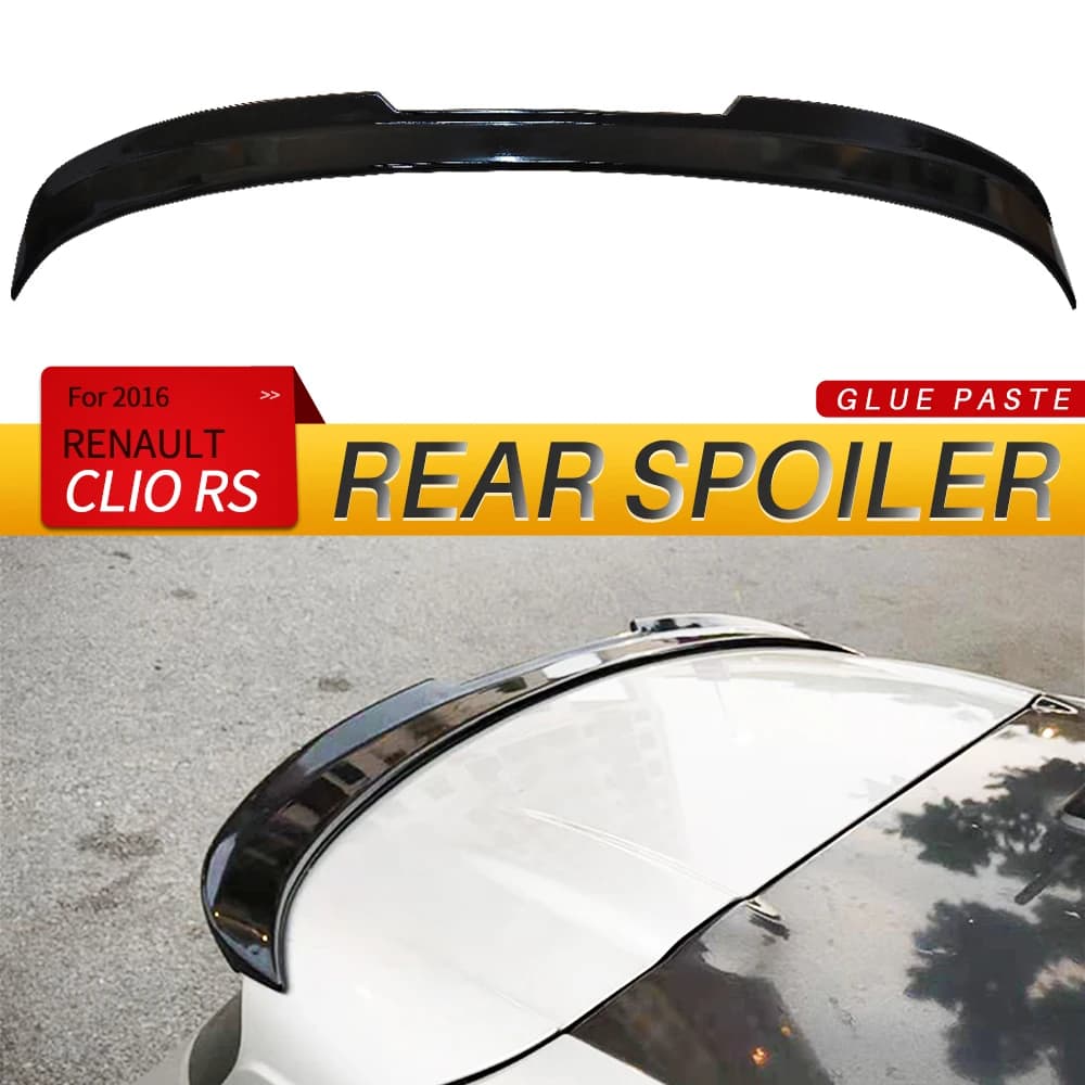 Rear Spoiler Wing For Renault CLIO RS ABS Black Carbon Fiber Rear Small Extension Cap Stickers Car Styling Accessories 2016 2017