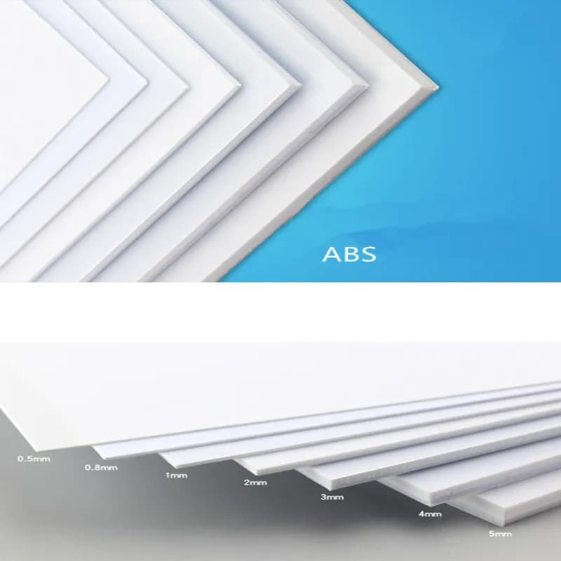 2mm to 10mm Thickness 100mm 150mm 200mm Long ABS Styrene Sheet Plate White